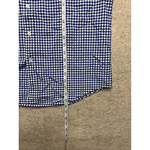 Ralph Lauren Blue & White Gingham Classic Fit Button Down Men's Shirt Large - Picture 7 of 8
